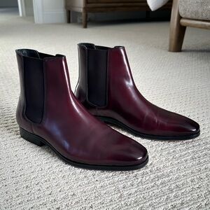 Leather Burgundy Chelsea Boots